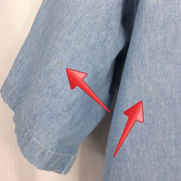 Carhartt Denim Chambray Men's Shirt 2XLT / 3XLT Short Sleeve Button Down READ - Picture 8 of 11